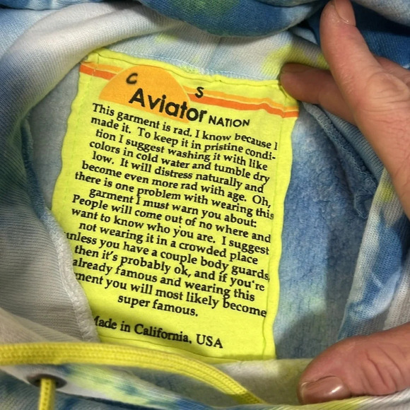 Aviator Nation Tie Dye Crop Hoodie Small - Picture 8 of 11